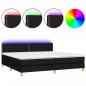 Preview: Boxspringbett mit Matratze & LED Schwarz 200x200 cm Stoff