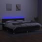 Preview: Boxspringbett mit Matratze & LED Schwarz 200x200 cm Stoff