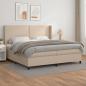 Preview: ARDEBO.de - Boxspringbett Matratze Cappuccino-Braun 200x200cm Kunstleder