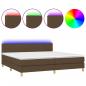 Preview: Boxspringbett mit Matratze & LED Dunkelbraun 200x200 cm Stoff