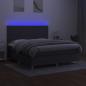 Preview: Boxspringbett mit Matratze & LED Dunkelgrau 160x200 cm Stoff