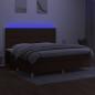 Preview: Boxspringbett mit Matratze & LED Dunkelbraun 200x200 cm Stoff