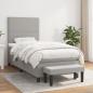 Preview: ARDEBO.de - Boxspringbett mit Matratze Hellgrau 90x190 cm Stoff