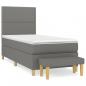 Preview: Boxspringbett mit Matratze Dunkelgrau 90x190 cm Stoff