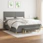 Preview: ARDEBO.de - Boxspringbett mit Matratze Dunkelgrau 160x200 cm Stoff