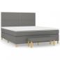 Preview: Boxspringbett mit Matratze Dunkelgrau 160x200 cm Stoff