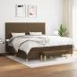 Preview: ARDEBO.de - Boxspringbett mit Matratze Dunkelbraun 200x200 cm Stoff