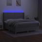 Preview: Boxspringbett mit Matratze & LED Hellgrau 160x200 cm Stoff