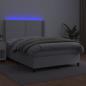 Preview: Boxspringbett mit Matratze & LED Weiß 140x200 cm Kunstleder