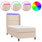 Preview: Boxspringbett mit Matratze & LED Cappuccino-Braun 80x200cm