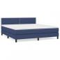 Preview: Boxspringbett mit Matratze Blau 180x200 cm Stoff