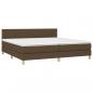 Preview: Boxspringbett mit Matratze & LED Dunkelbraun 200x200 cm Stoff