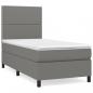 Preview: Boxspringbett mit Matratze Dunkelgrau 90x200 cm Stoff