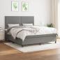 Preview: ARDEBO.de - Boxspringbett mit Matratze Dunkelgrau 180x200 cm Stoff