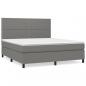 Preview: Boxspringbett mit Matratze Dunkelgrau 180x200 cm Stoff