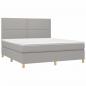 Preview: Boxspringbett mit Matratze Hellgrau 180x200 cm Stoff