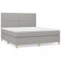 Preview: Boxspringbett mit Matratze Hellgrau 160x200 cm Stoff