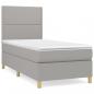 Preview: Boxspringbett mit Matratze Hellgrau 90x200 cm Stoff