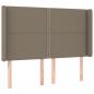 Preview: LED Kopfteil Taupe 147x16x118/128 cm Stoff