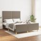 Preview: ARDEBO.de - Bettgestell mit Kopfteil Taupe 140x200 cm Stoff