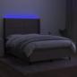 Preview: Boxspringbett mit Matratze & LED Taupe 140x190 cm Stoff