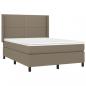 Preview: Boxspringbett mit Matratze & LED Taupe 140x190 cm Stoff