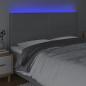 Preview: LED Kopfteil Hellgrau 160x5x118/128 cm Stoff