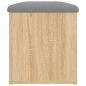 Preview: Sitzbank mit Stauraum Sonoma-Eiche 82x42x45 cm Holzwerkstoff