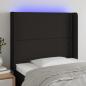 Preview: ARDEBO.de - LED Kopfteil Schwarz 103x16x118/128 cm Stoff