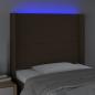 Preview: LED Kopfteil Dunkelbraun 83x16x118/128 cm Stoff