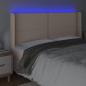 Preview: LED Kopfteil Cappuccino-Braun 183x16x118/128cm Kunstleder