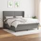 Preview: ARDEBO.de - Boxspringbett mit Matratze Dunkelgrau 160x200 cm Stoff