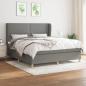 Preview: ARDEBO.de - Boxspringbett mit Matratze Dunkelgrau 180x200 cm Stoff