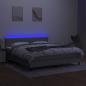 Preview: Boxspringbett mit Matratze & LED Hellgrau 180x200 cm Stoff