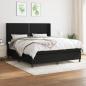 Preview: ARDEBO.de - Boxspringbett mit Matratze Schwarz 180x200 cm Stoff