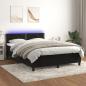 Preview: ARDEBO.de - Boxspringbett mit Matratze & LED Schwarz 140x200 cm Samt