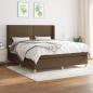 Preview: ARDEBO.de - Boxspringbett mit Matratze Dunkelbraun 180x200 cm Stoff