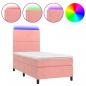 Preview: Boxspringbett mit Matratze & LED Rosa 100x200 cm Samt