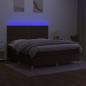 Preview: Boxspringbett mit Matratze & LED Dunkelbraun 180x200 cm Stoff