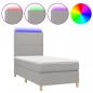 Preview: Boxspringbett mit Matratze & LED Hellgrau 90x190 cm Stoff