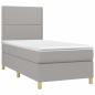 Preview: Boxspringbett mit Matratze & LED Hellgrau 90x190 cm Stoff