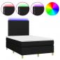 Preview: Boxspringbett mit Matratze & LED Schwarz 120x200 cm Stoff