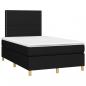 Preview: Boxspringbett mit Matratze & LED Schwarz 120x200 cm Stoff