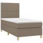 Preview: Boxspringbett mit Matratze & LED Taupe 90x200 cm Stoff