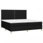 Preview: Boxspringbett mit Matratze & LED Schwarz 200x200 cm Stoff