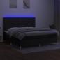 Preview: Boxspringbett mit Matratze & LED Schwarz 200x200 cm Stoff