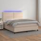 Preview: ARDEBO.de - Boxspringbett mit Matratze & LED Cappuccino-Braun 180x200cm