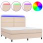 Preview: Boxspringbett mit Matratze & LED Cappuccino-Braun 180x200cm