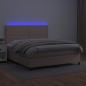 Preview: Boxspringbett mit Matratze & LED Cappuccino-Braun 180x200cm