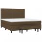 Preview: Boxspringbett mit Matratze Dunkelbraun 180x200 cm Stoff